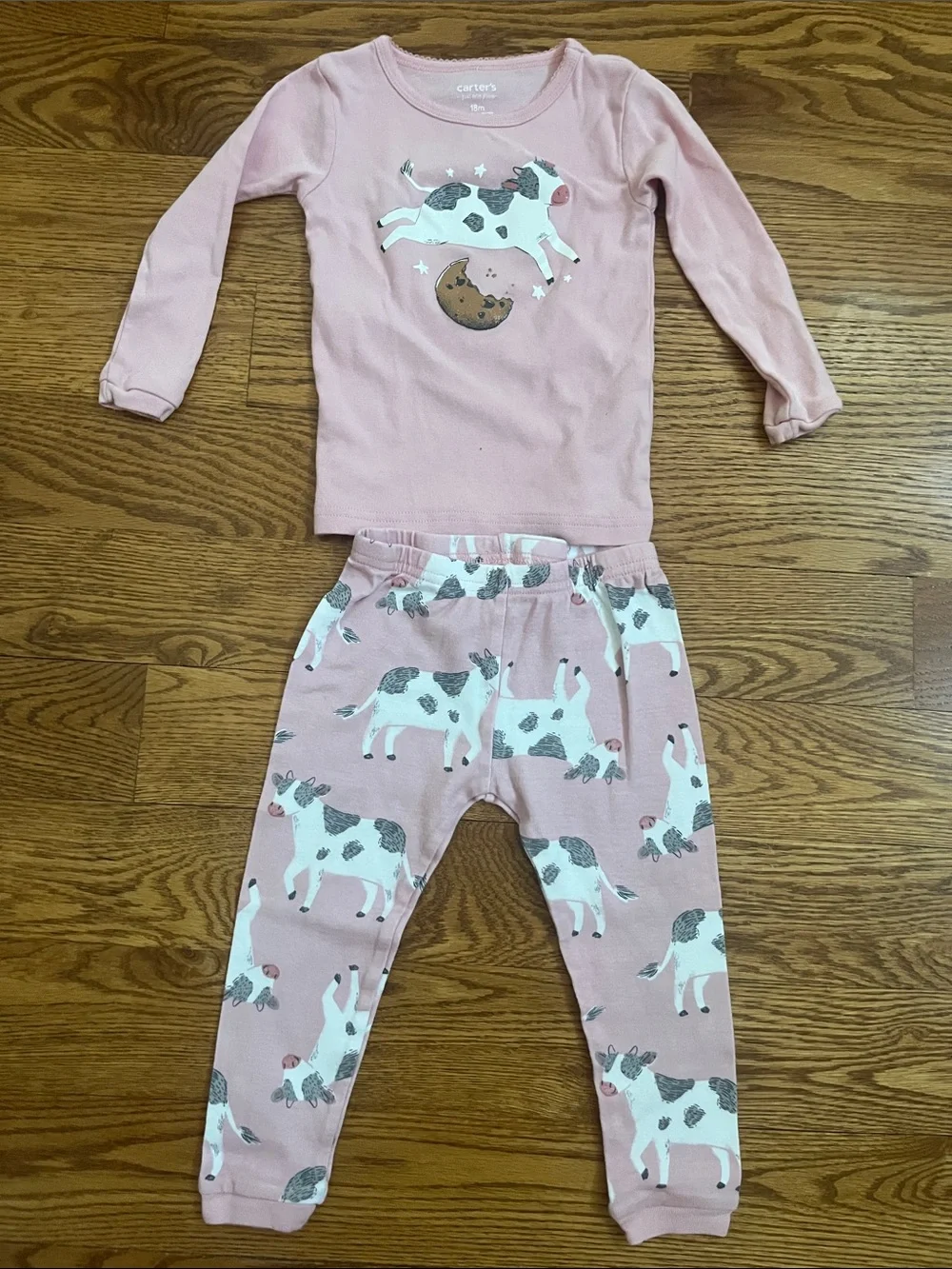Carter's Pink & Cream Cow and Cookie 2-Pack Pajama Set